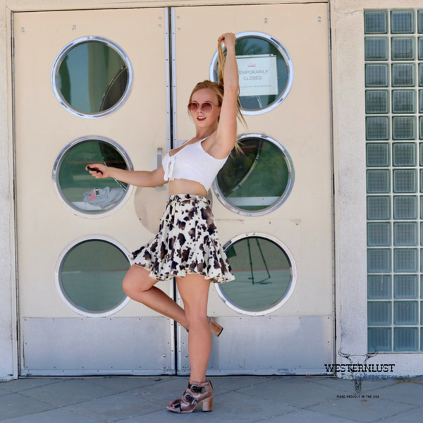 Cow Print Skort