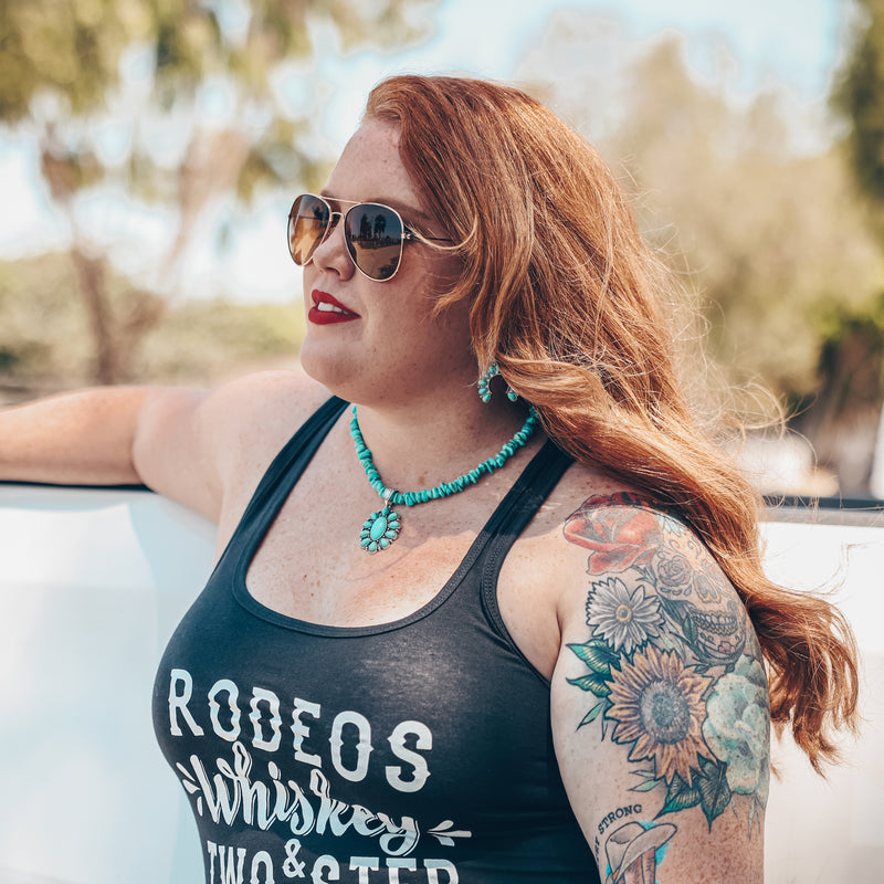 Rodeos, Whiskey & Two Step Racerback Tank