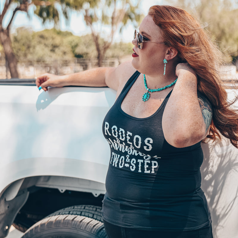 Rodeos, Whiskey & Two Step Racerback Tank