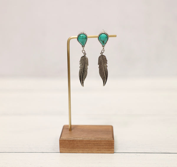 Feather Drop Earrings