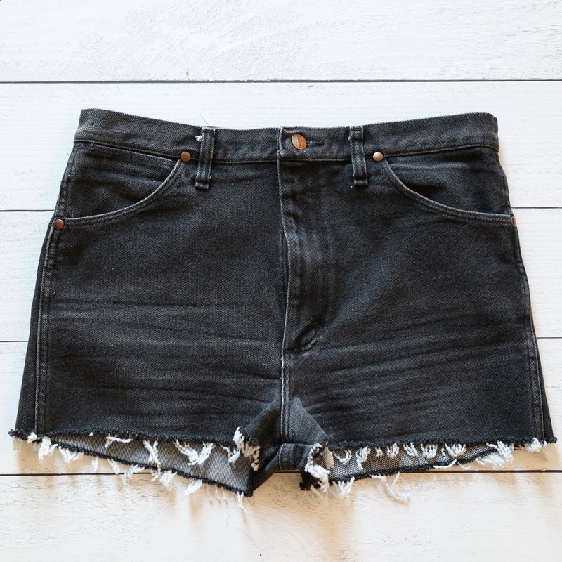 Wrangler Black Denim Vintage Shorts