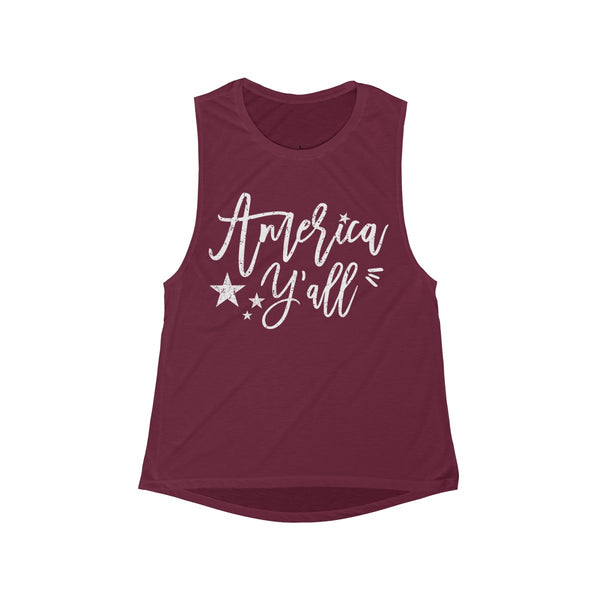 American Y'all Flowy Scoop Muscle Tank